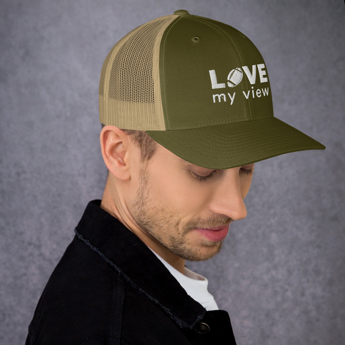 Trucker Hat—Football (white embroidery)