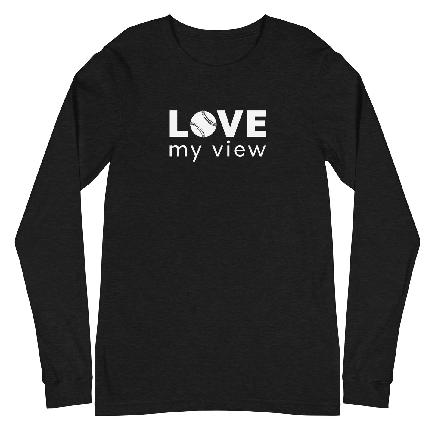 Long Sleeve Baseball Tee (white lettering)