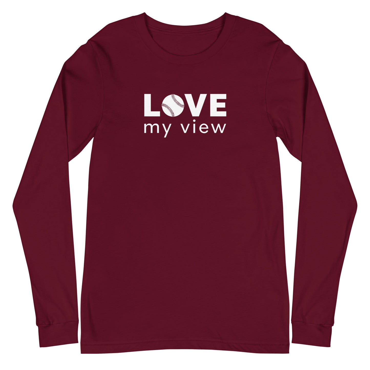 Long Sleeve Baseball Tee (white lettering)