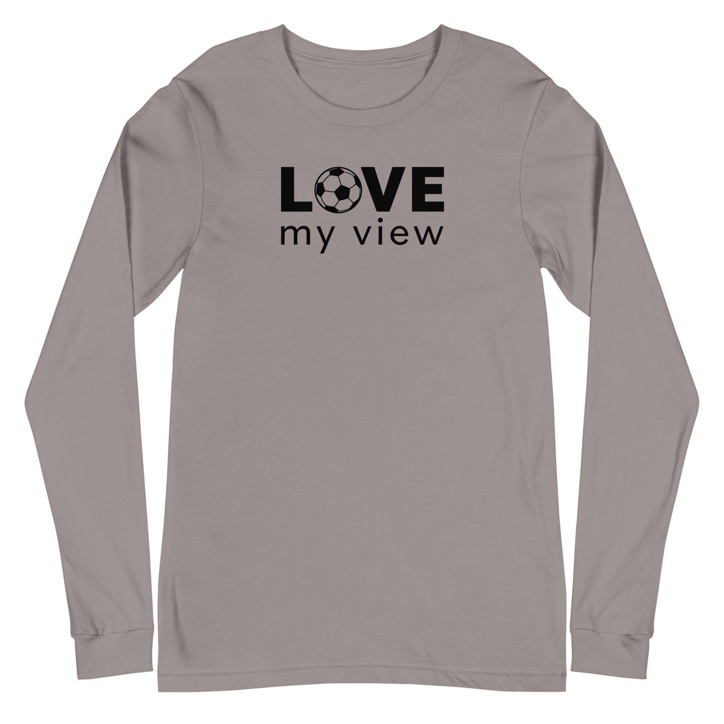 Long Sleeve Soccer Tee (black lettering)