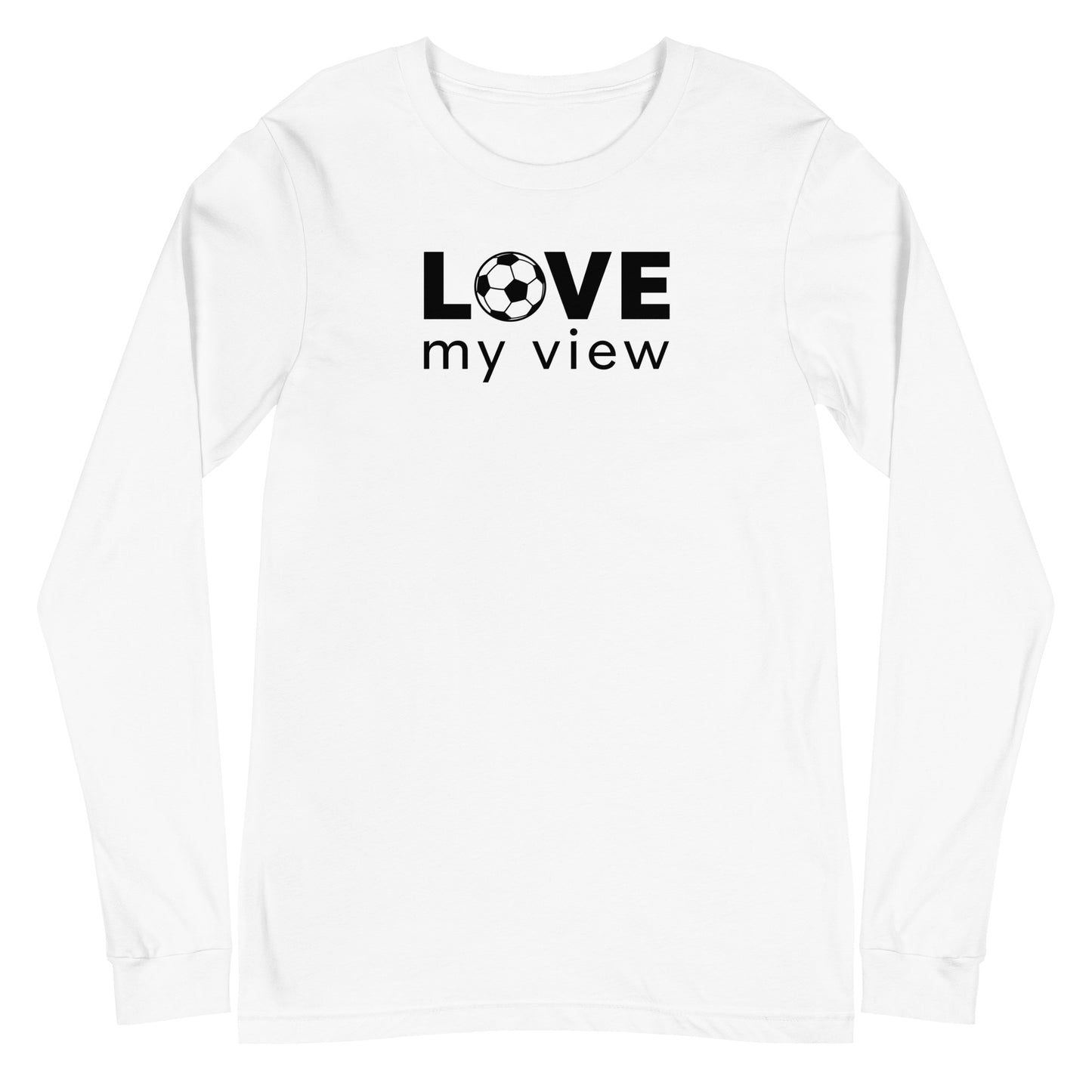 Long Sleeve Soccer Tee (black lettering)