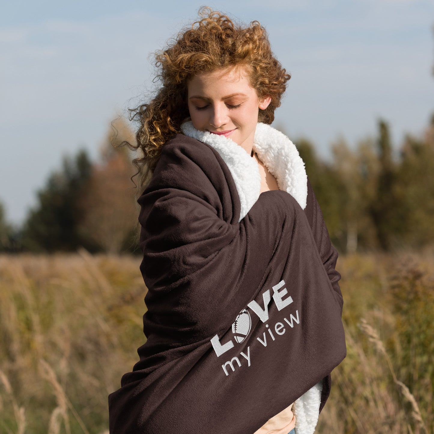 Premium sherpa blanket—Football Logo