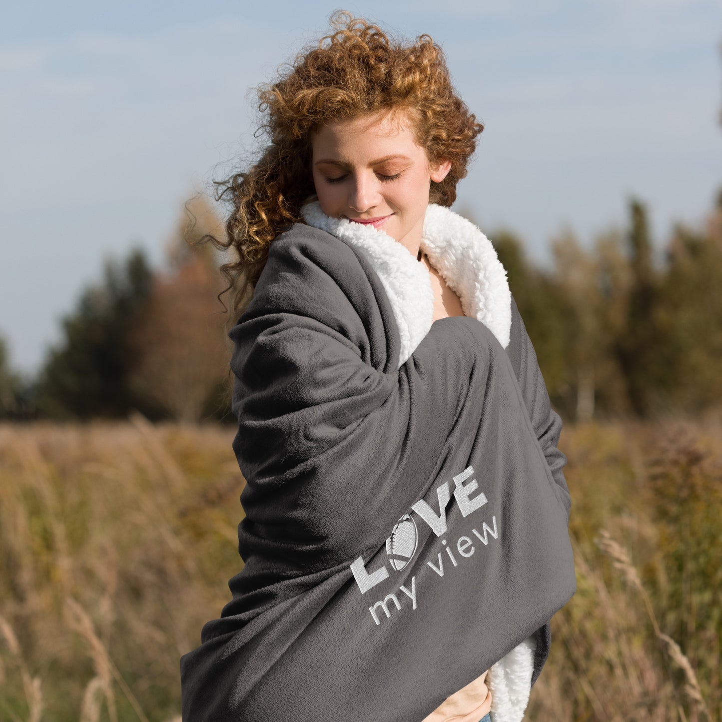 Premium sherpa blanket—Football Logo