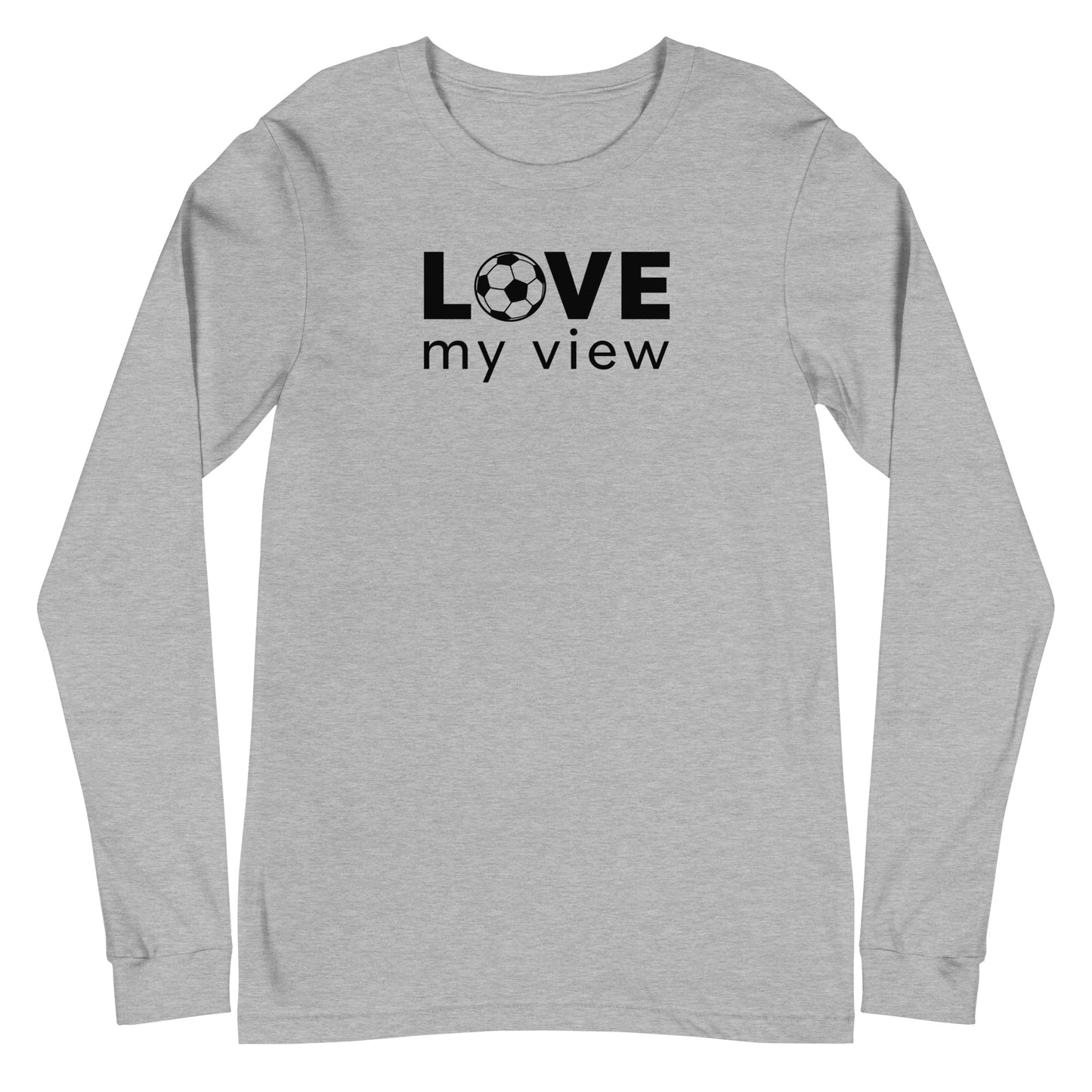 Long Sleeve Soccer Tee (black lettering)