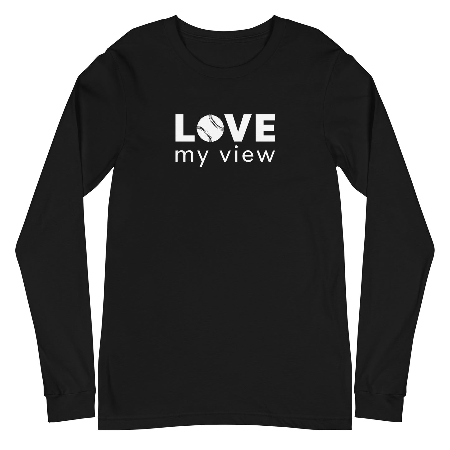 Long Sleeve Baseball Tee (white lettering)