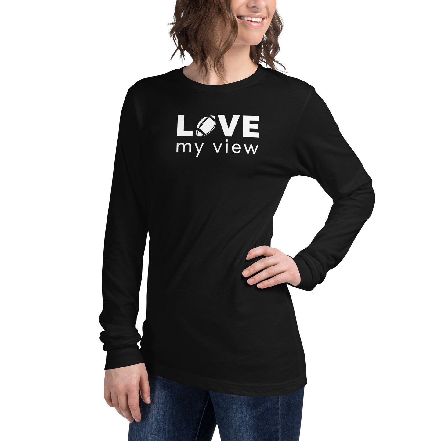 Long Sleeve Football Tee (white lettering)