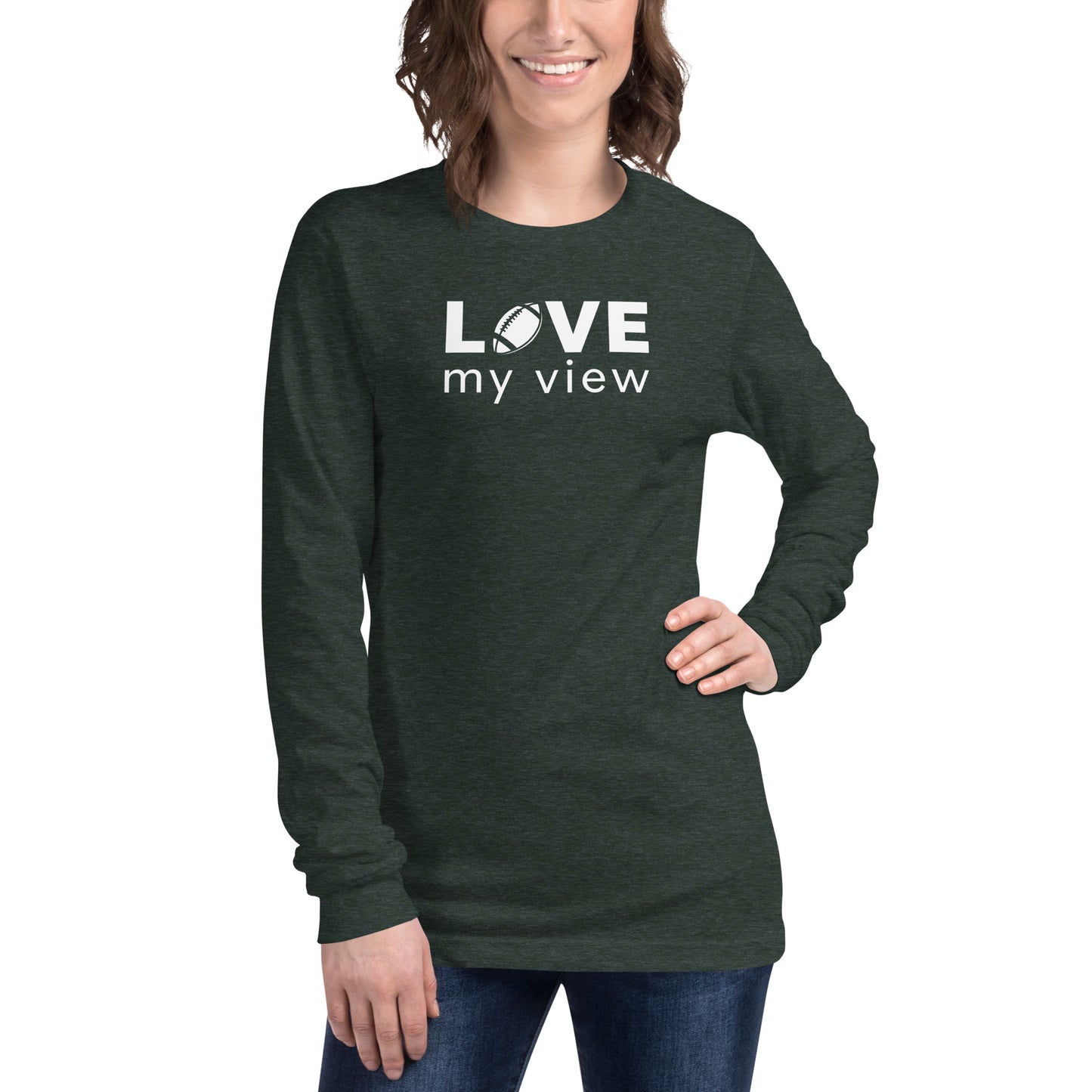 Long Sleeve Football Tee (white lettering)