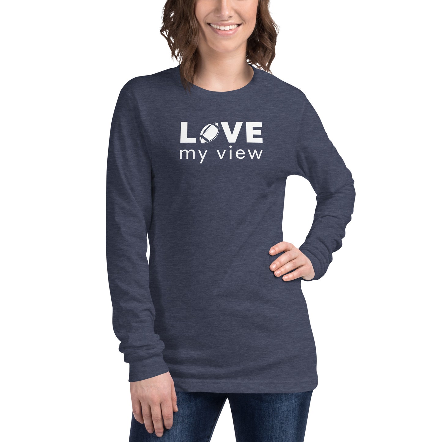 Long Sleeve Football Tee (white lettering)