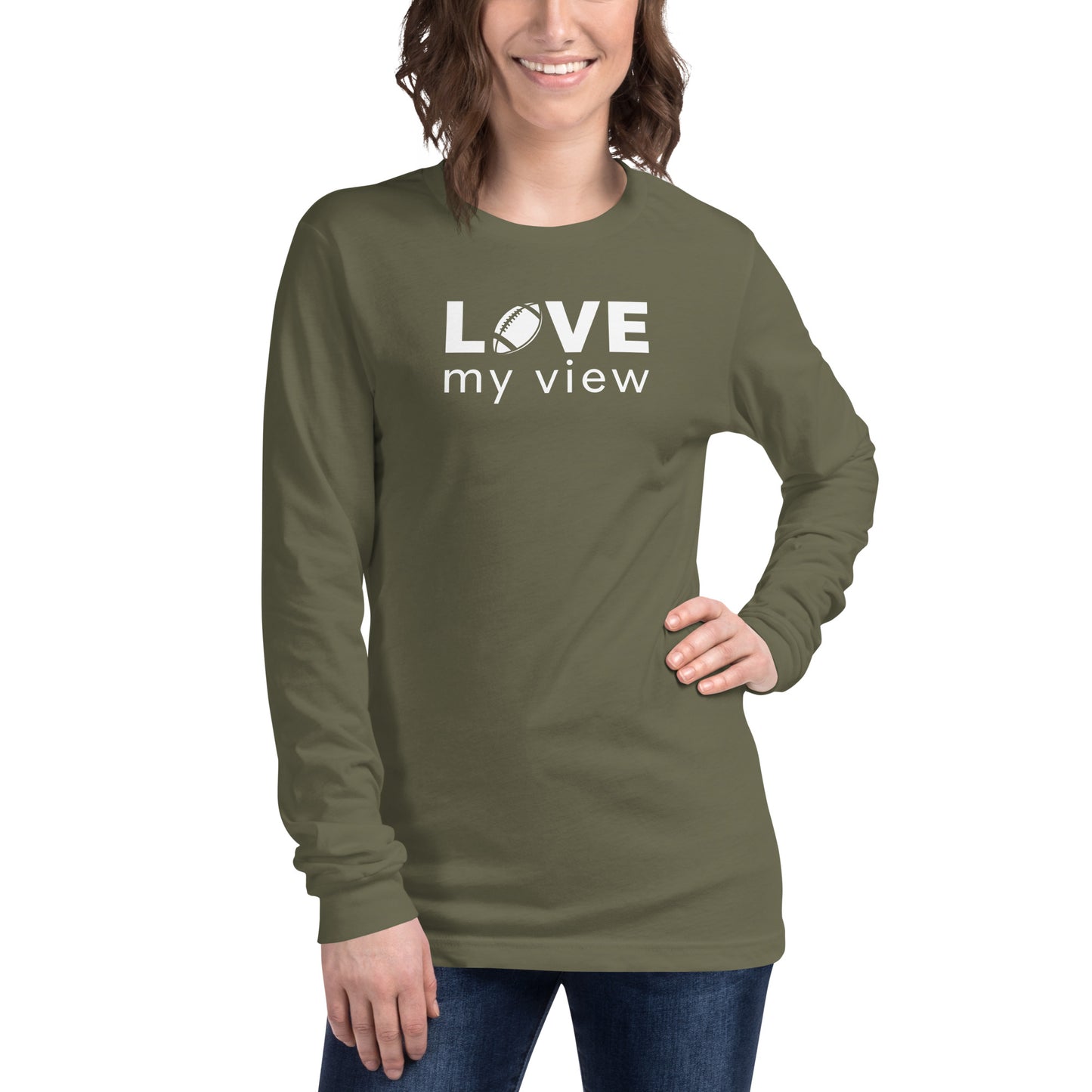 Long Sleeve Football Tee (white lettering)