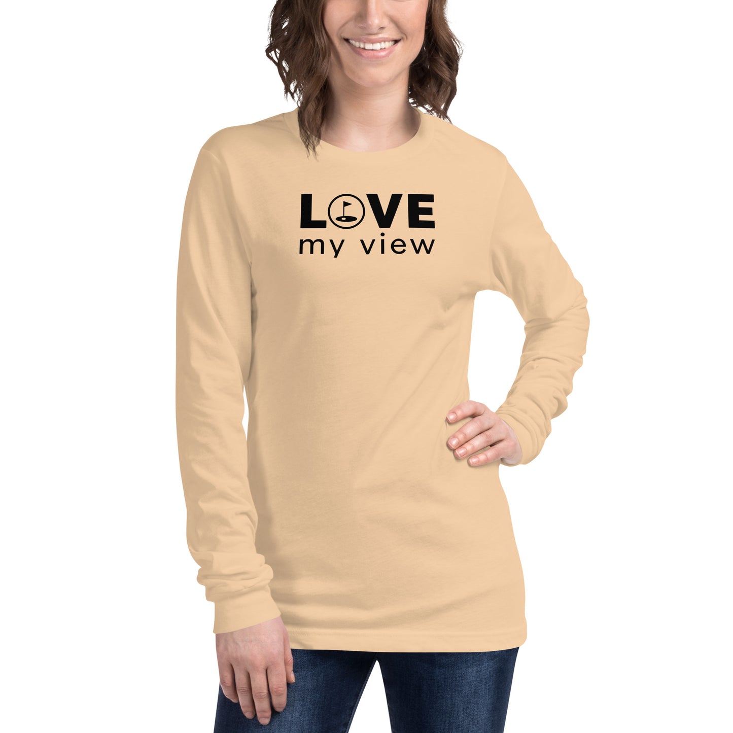 Long Sleeve Golf Tee (black lettering)