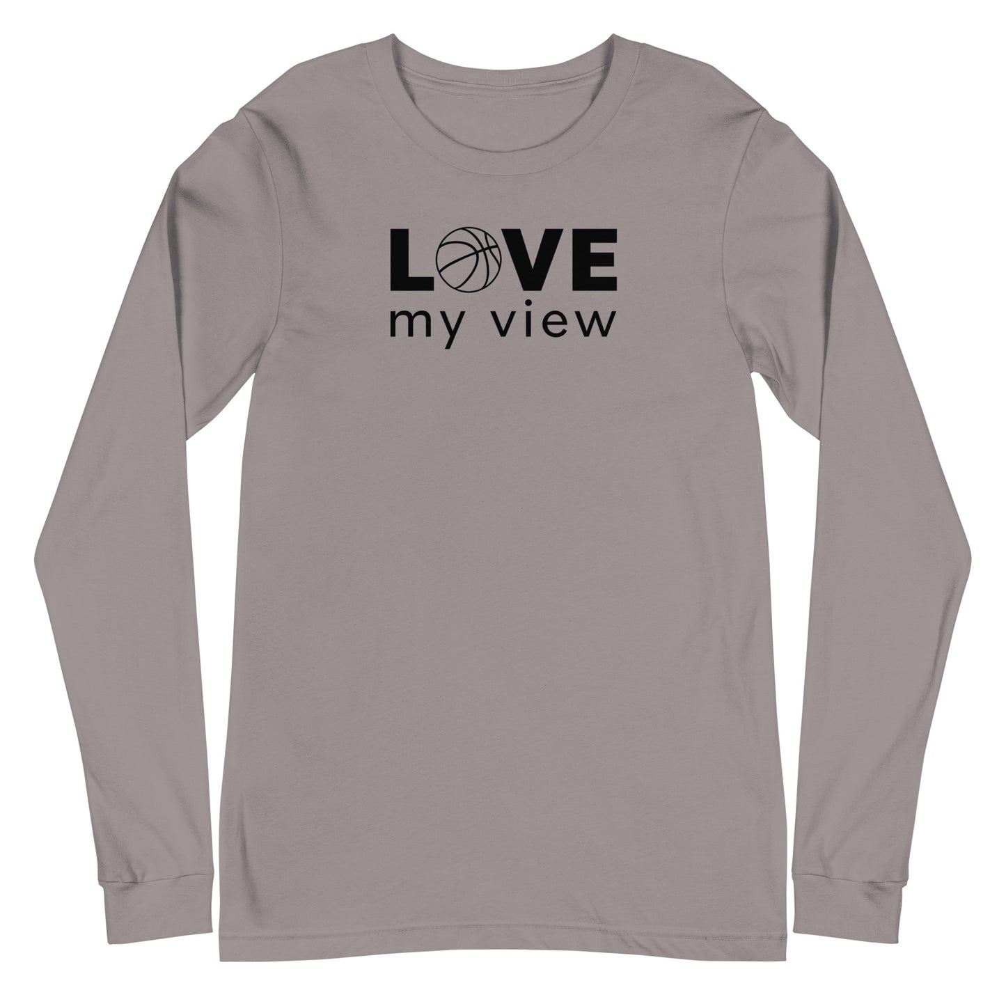 Long Sleeve Basketball Tee (black lettering)