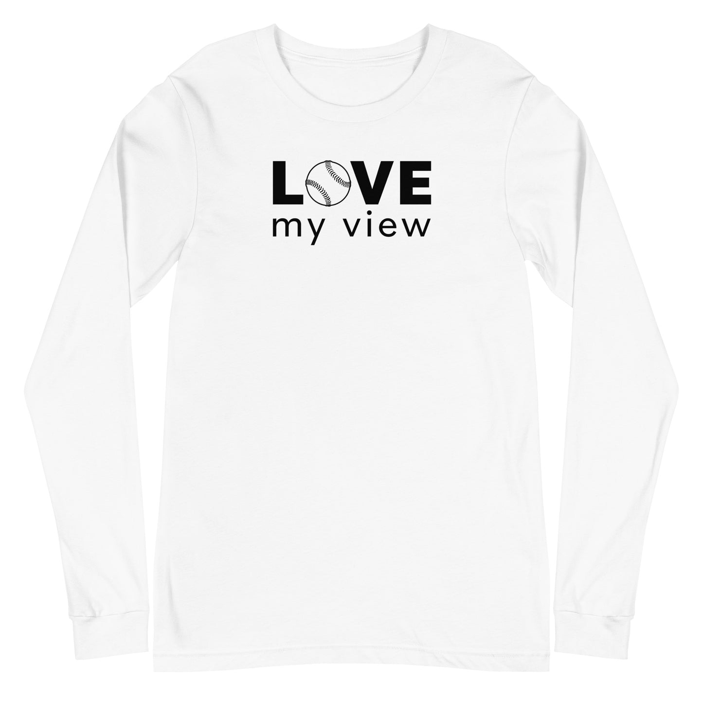 Long Sleeve Baseball Tee (black lettering)