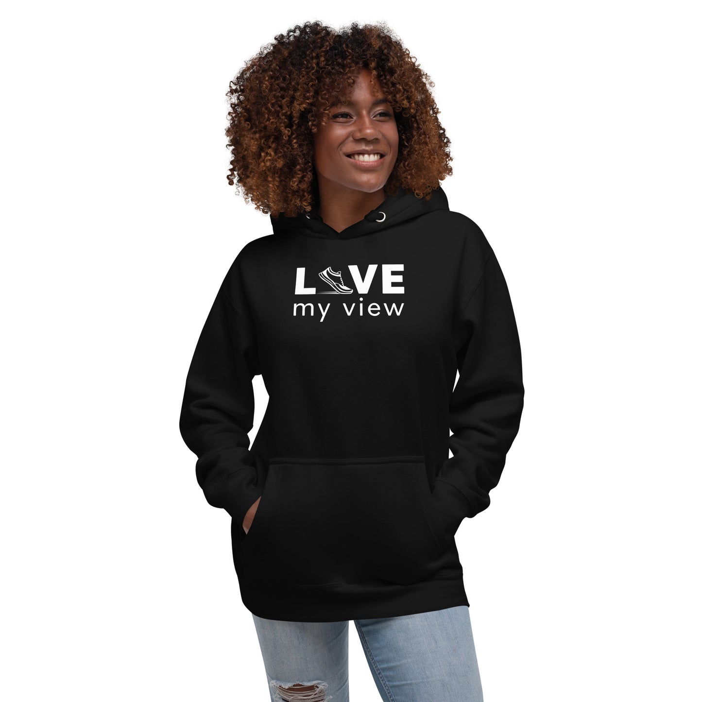 Running hoodie (white lettering)