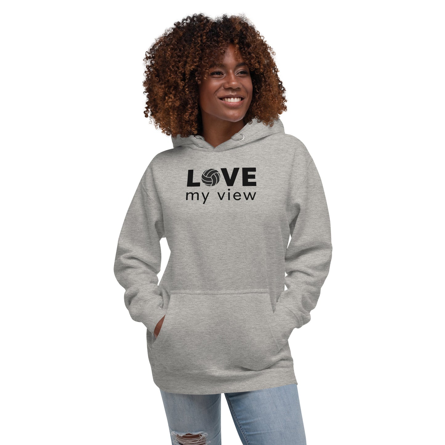 Volleyball Hoodie (with black lettering)