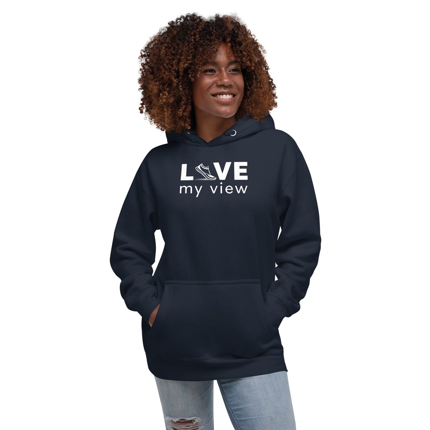 Running hoodie (white lettering)