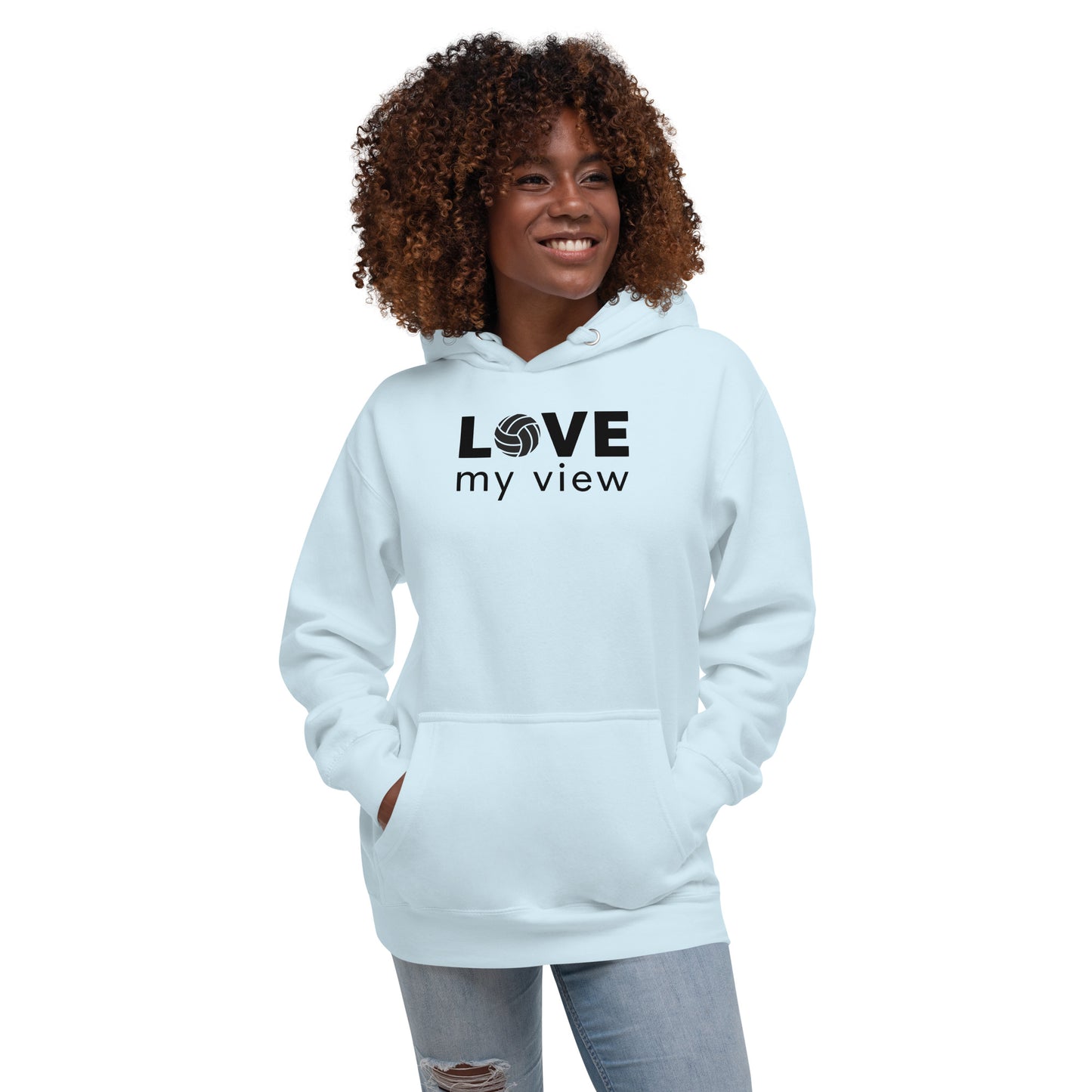 Volleyball Hoodie (with black lettering)